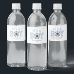 It's A Boy! Blue Soccer Ball Baby Shower Water Bottle Label<br><div class="desc">These are Soccer Ball themed water bottle labels with a blue polka dot design. It's a boy! The design is simple and minimal.</div>