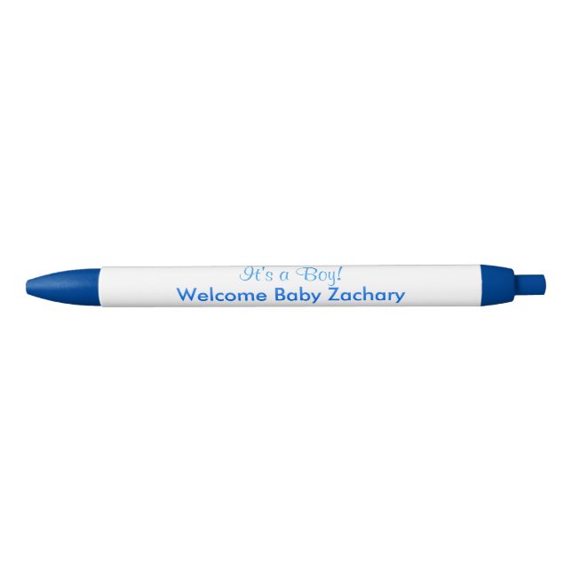 It's A Boy Blue White Announcements Ink Pen (Front)