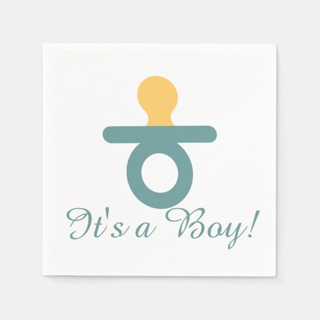 It's a Boy Bodysuit Announcement Paper Napkin Set (Front)