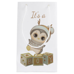 It's A Boy Boho Penguin Small Gift Bag