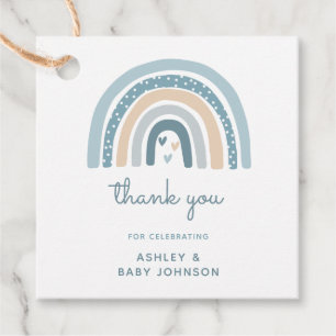 It's a Boy Boho Rainbow Baby Shower Thank You Favour Tags