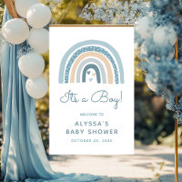 It's A Boy Boho Rainbow Baby Shower Welcome