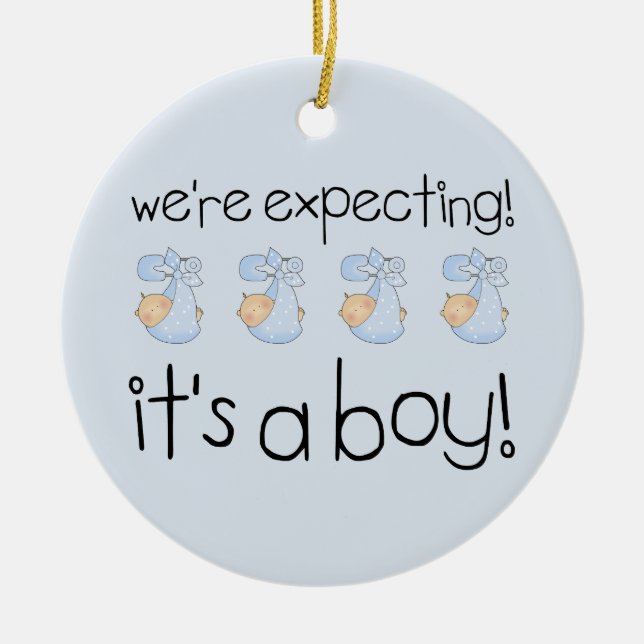 It's A Boy Ceramic Ornament (Front)