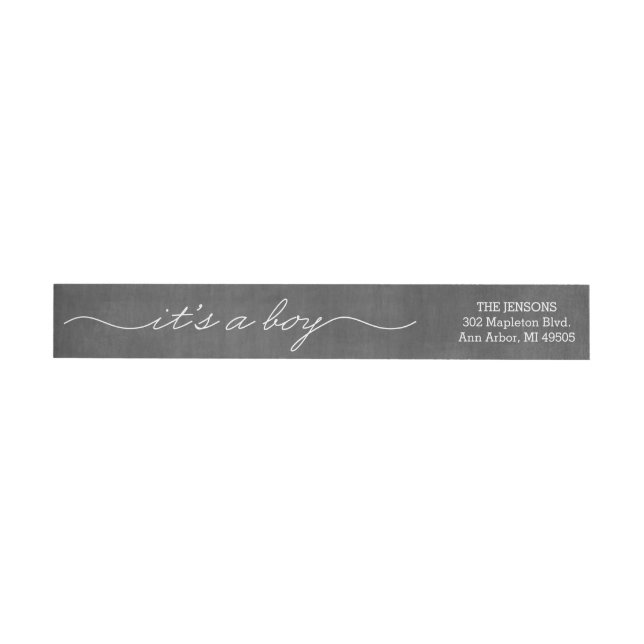 It's a Boy Chalkboard Wrap Around Return Address Label (Individual)
