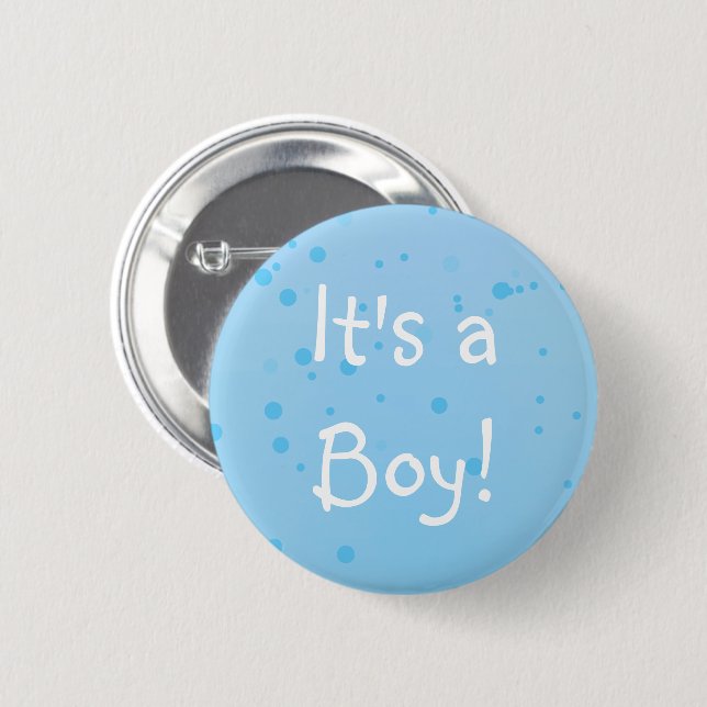 It's a Boy! Chic Blue Inkspots 2 Inch Round Button (Front & Back)