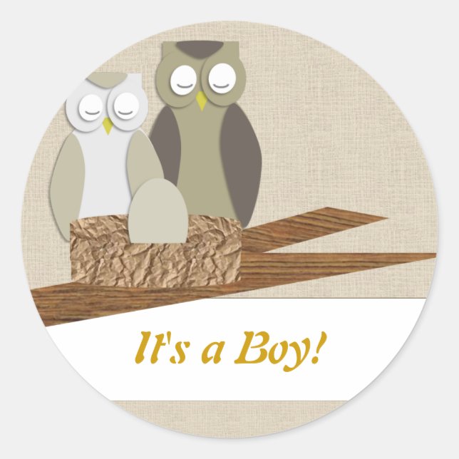 It's a boy! classic round sticker (Front)