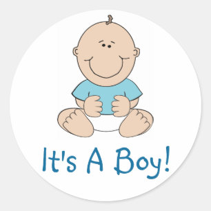 It's A Boy Classic Round Sticker