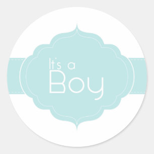 It's a Boy Cupcake Topper/Sticker Classic Round Sticker