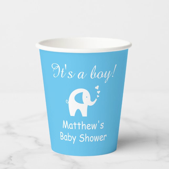 It's a boy custom baby shower party paper cups (Front)