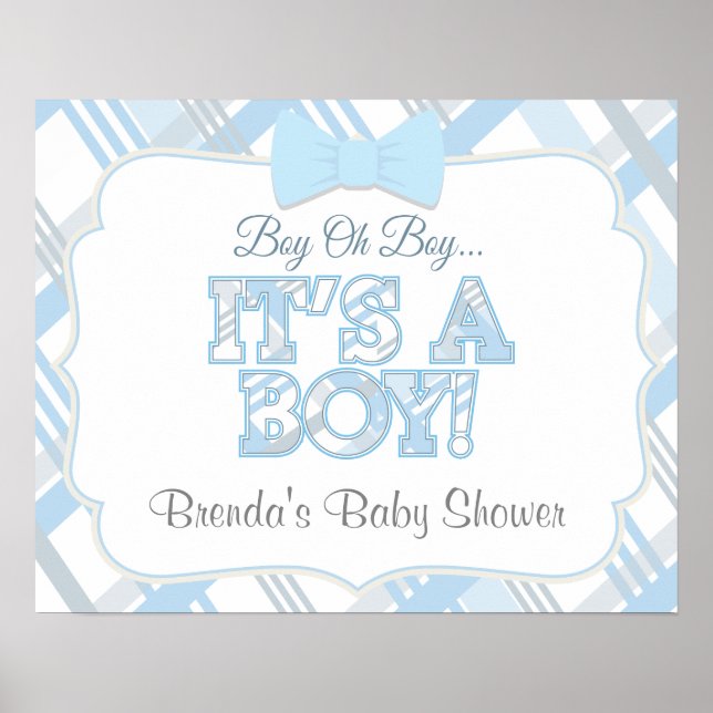 It's A Boy Custom Baby Shower Poster (Front)