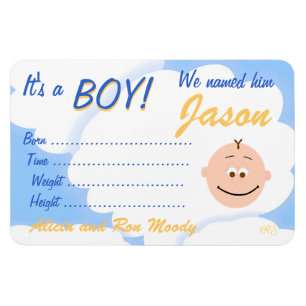 It's a Boy Customizable Announcement Magnet