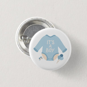 It's A Boy Cute Baby Announcement 1 Inch Round Button