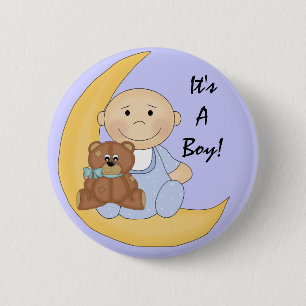 It's A Boy - Cute Baby Cartoon 2 Inch Round Button