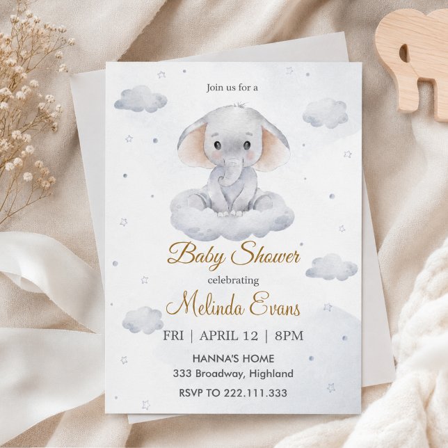 It's a boy cute elephant baby shower invitation (Creator Uploaded)
