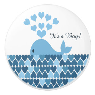 It's a boy Cute Whale Ceramic Knob