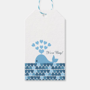 It's a boy Cute Whale Gift Tags
