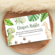It's a Boy Dinosaur Baby Shower Diaper Raffle