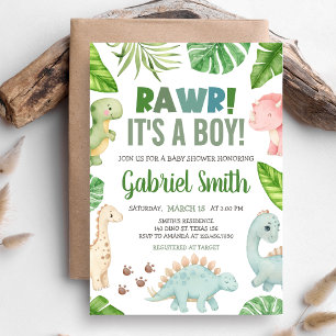 It's a Boy Dinosaur Baby Shower  Invitation