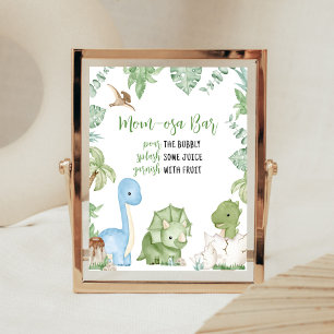 It's A Boy Dinosaur Baby Shower Mom Osa Bar Poster