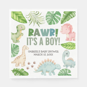 It's a Boy Dinosaur Baby Shower Napkin