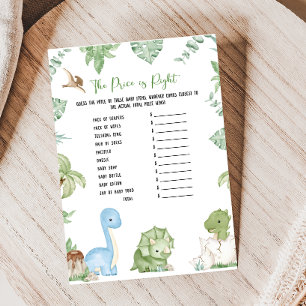 Its A Boy Dinosaur Baby Shower Price is Right Game