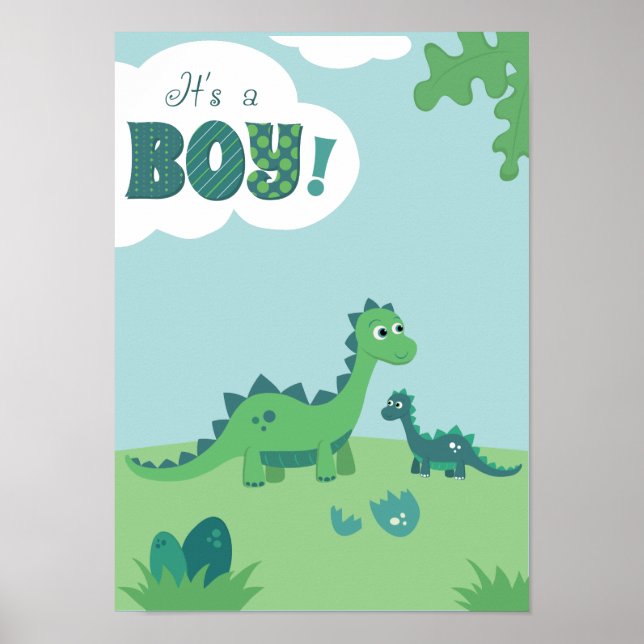 It's a boy dinosaur mommy and boy poster. poster (Front)