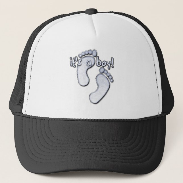 its_a_boy_feet.gif trucker hat (Front)