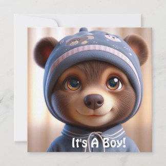 It's A Boy!  Flat Announcement Card