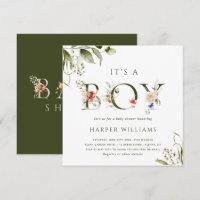 It's a Boy Floral Botanical Letter Baby Shower 