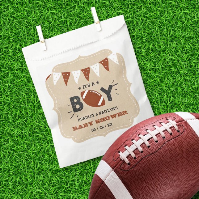 It's A Boy! Football Themed Co-ed Baby Shower Favour Bag (Creator Uploaded)