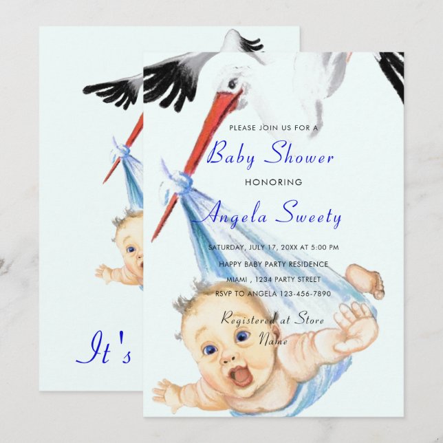 It's a Boy Funny Baby Boy Shower Invitation (Front/Back)