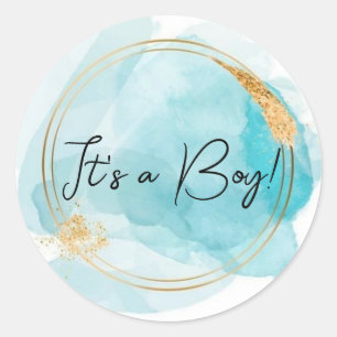 It's a Boy! Gender Reveal Classic Round Sticker