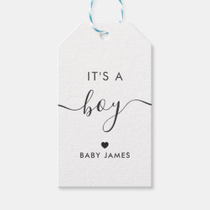 It's a Boy Gift Tag, Baby Shower Gift Tag, Kraft F Tags