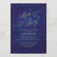 It's a Boy Gold Stars & Night Sky Baby Shower