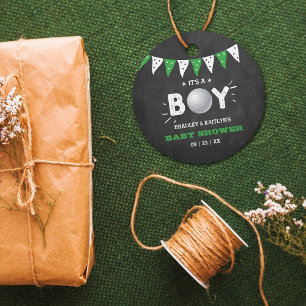 It's A Boy! Golf Themed Co-ed Baby Shower Favour Tags