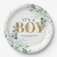 Its a Boy Greenery Eucalyptus Gold Baby Shower