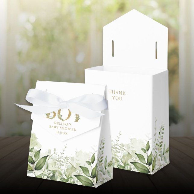 Its A Boy Greenery Foliage Gold Baby Shower Favor Box (Its A Boy Greenery Foliage Gold Baby Shower Favor Boxes)