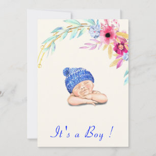 It's a Boy ! Happy Sleeping Baby Shower Invitation