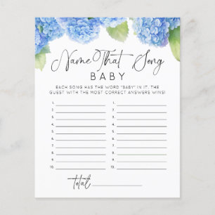 It's a Boy Hydrangea Baby Shower Game Name Song