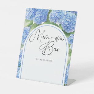 It's a Boy Hydrangea Mom-osa Bar Baby Shower Pedestal Sign