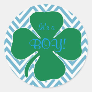 It's a Boy Irish themed Baby Shower Stickers