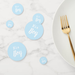 It's a Boy light blue baby shower gender reveal Confetti