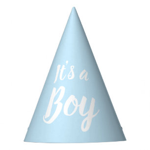 It's a Boy, light blue baby shower, gender reveal Party Hat