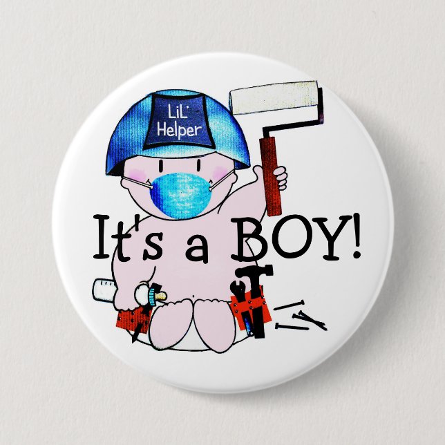 It's a Boy! Lil' Helper! 3 Inch Round Button (Front)