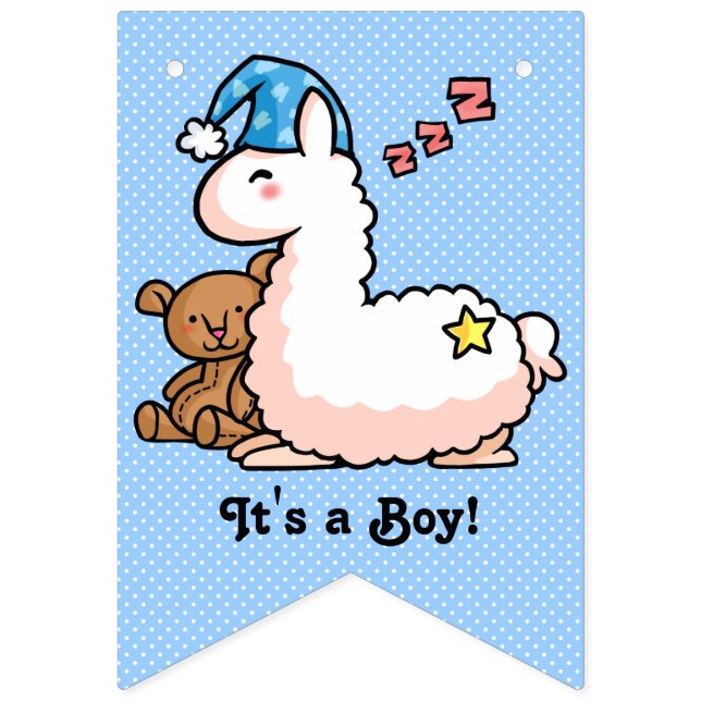 It's a Boy Llama! Bunting Flags (First Flag)