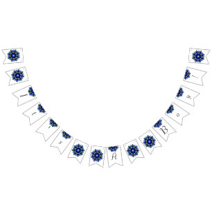 It's a Boy! Mandala in dark blue Bunting Flags