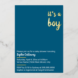 It's a Boy Minimalist Baby Shower