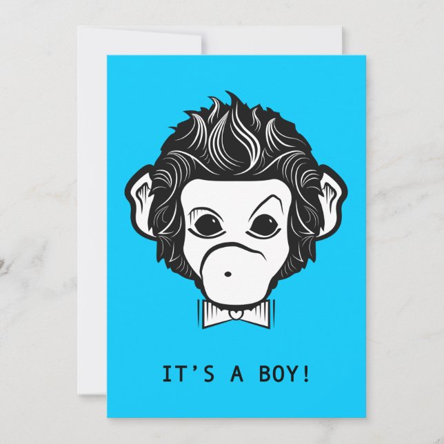 it's a boy! mister monkey invitation (Front)