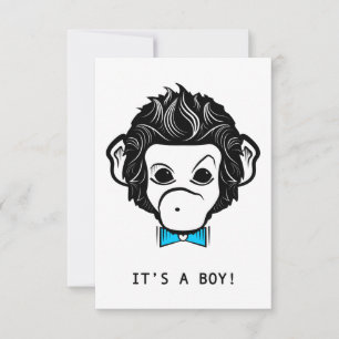 it's a boy! mister monkey invitation