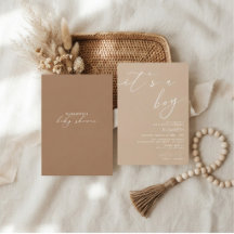it's a boy  Modern Neutral Baby Shower Invitation